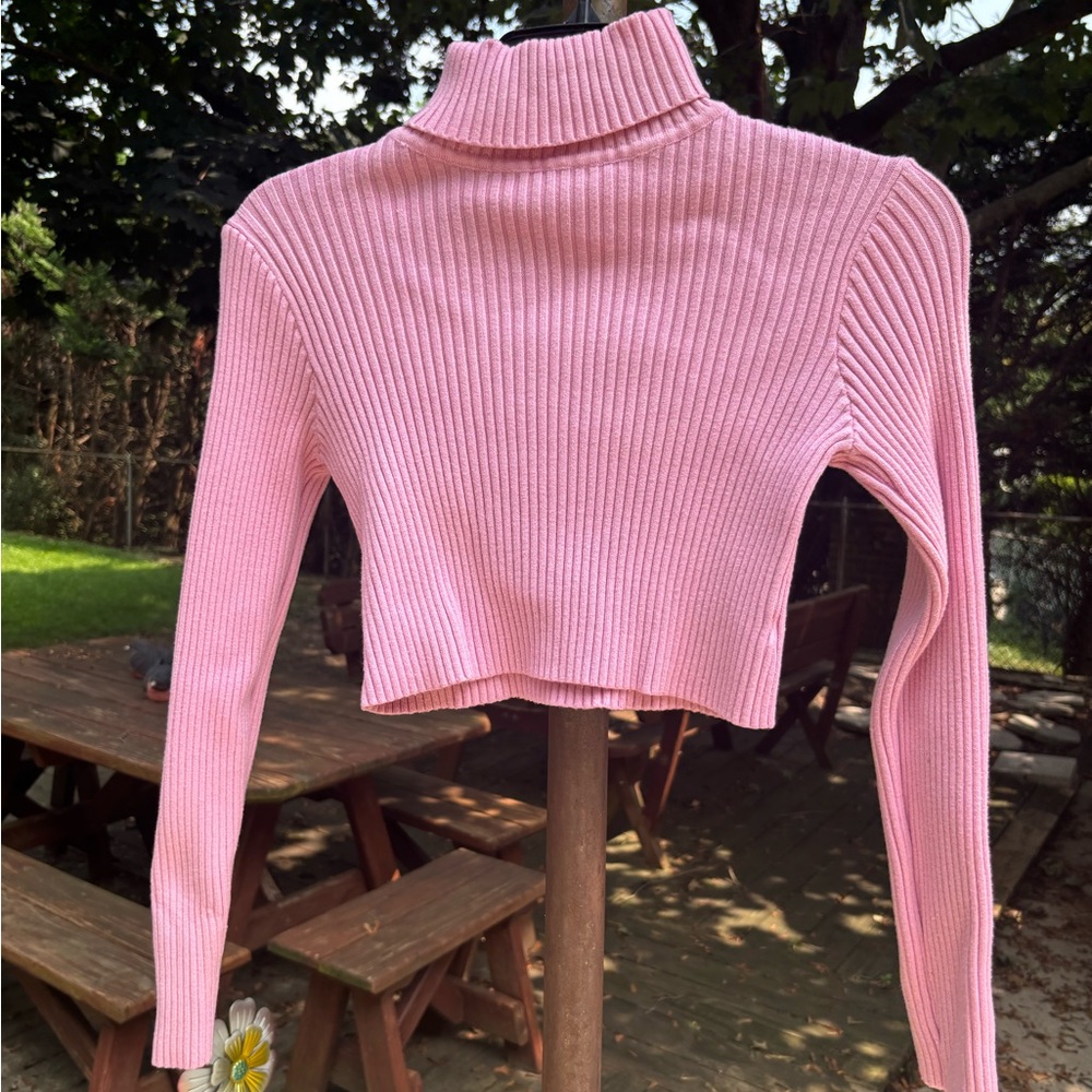 Fashion Nova Light Pink Ribbed Sweater